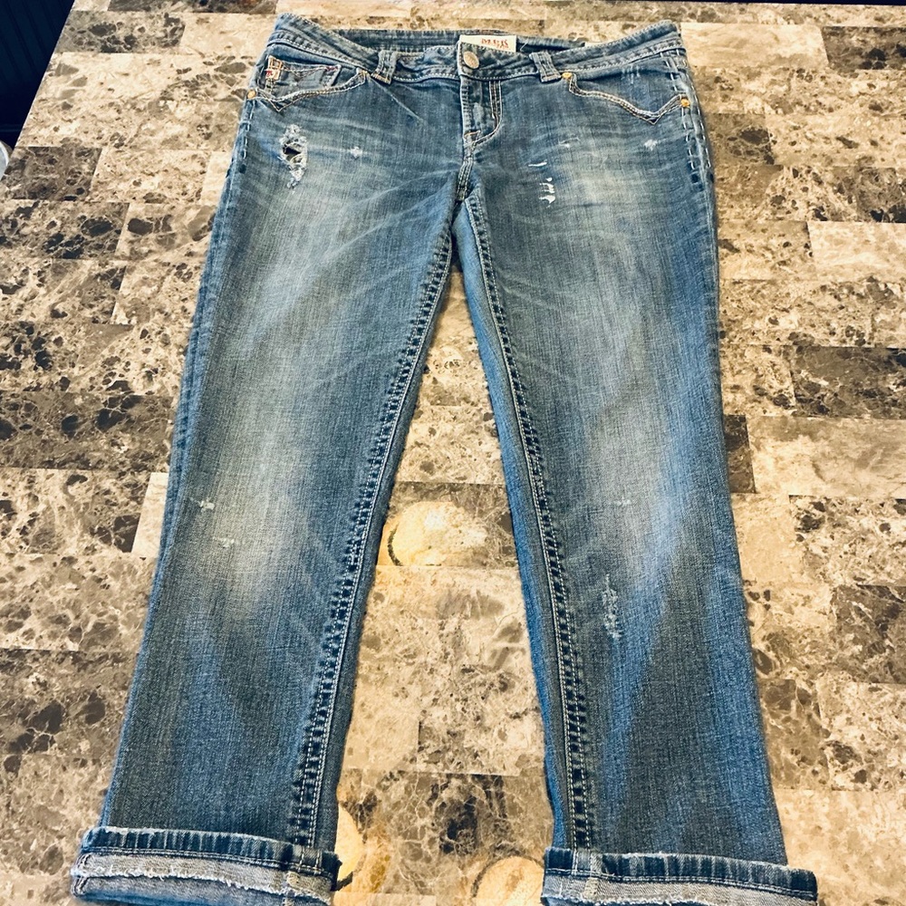 BUCKLE MEK OAXACA Low Rise Western Grunge Straight Leg Jean Unique Womans SZ 31 - Picture 10 of 13